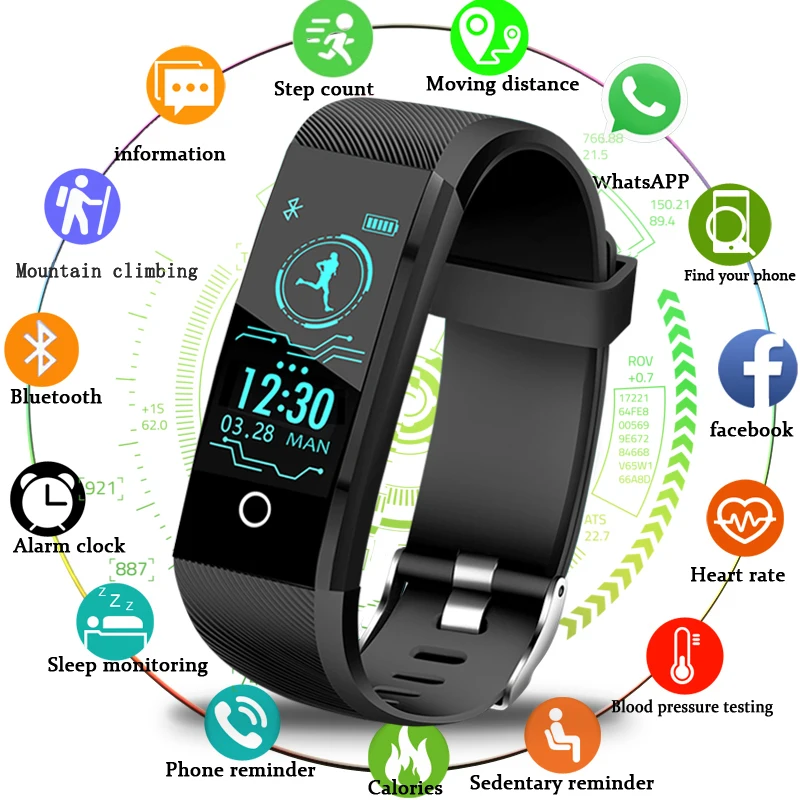 

BANGWEI New Smart Watch Men Blood Pressure Heart Rate Monitor Fitness Tracker Women Smartwatch Sport Watch for ios Android+Box