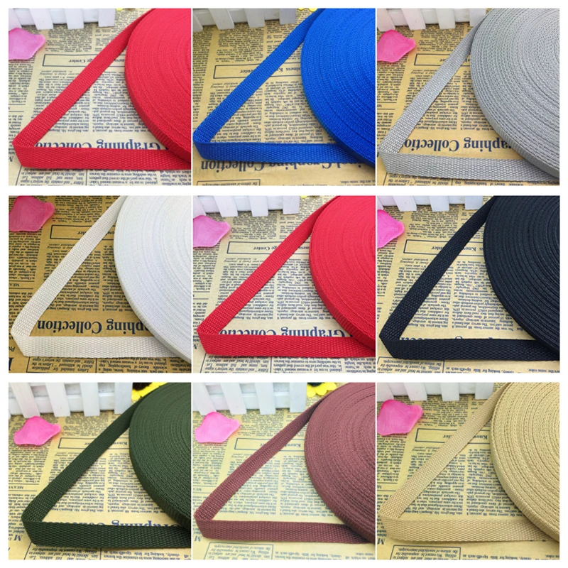 

10 Yards/Roll 5/8" 15mm Wide Strap Nylon Webbing knapsack Strapping Bags Crafts