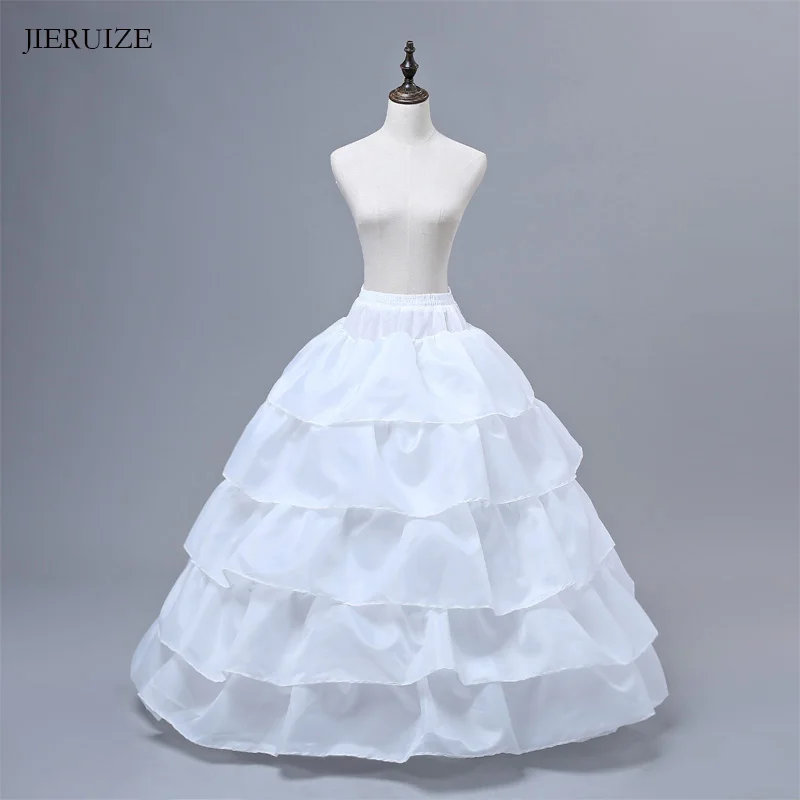JIERUIZE 4 Hoops 5 слоев свадебная юбка бальное платье кринолиновый подъюбник Нижняя юбка для свадебного платья высокого качества