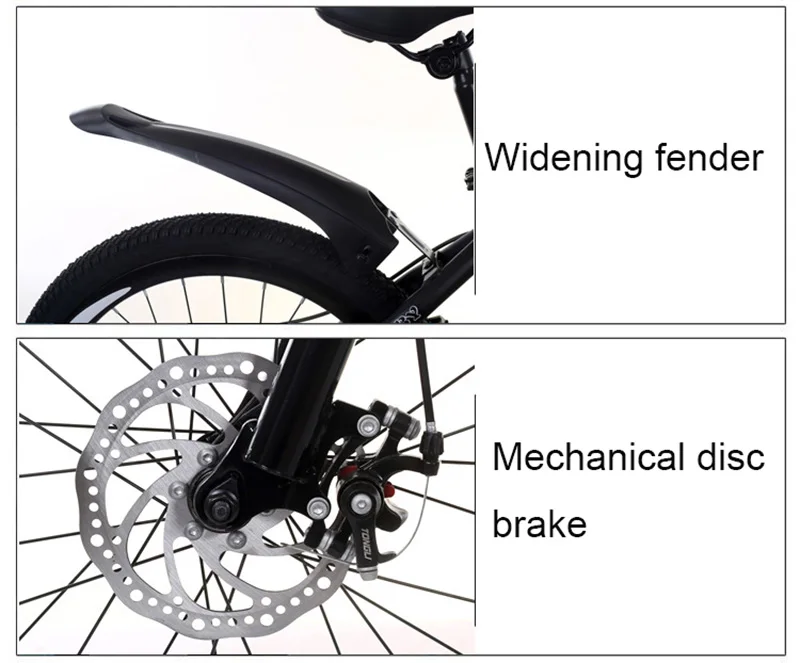 Discount Adult Mountain Bike 24-Inch Single-Speed Two-Disc Brake Shock Absorber Student Mountain Bike 14