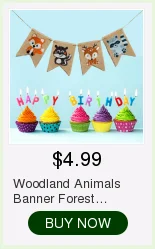 Woodland Creatures Banner Pennant Jungle Animals Fox Squirrel Raccoon Garland Bunting for Baby Shower Kids Birthday Decorations