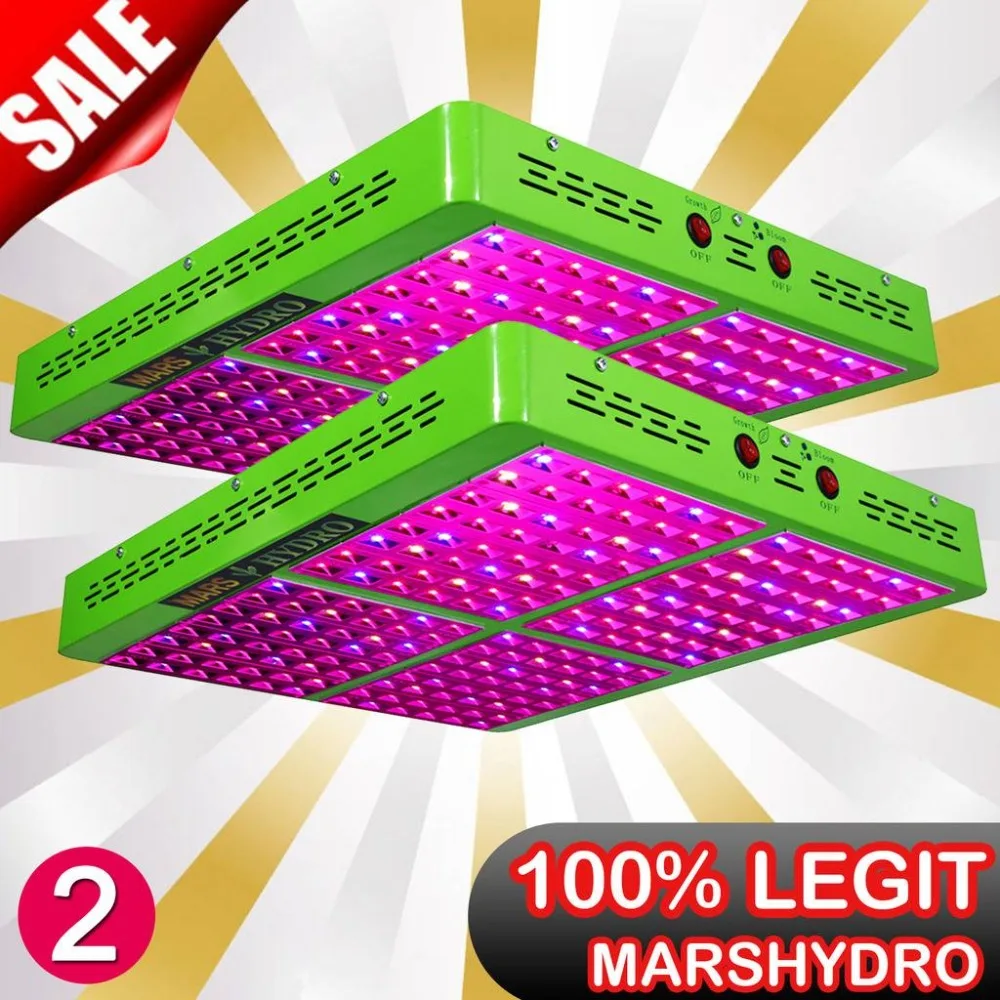 

2PCS MarsHydro Reflector 1000W LED Grow Lights Full Spectrum Growth Bloom Switches IR for indoor plants grow