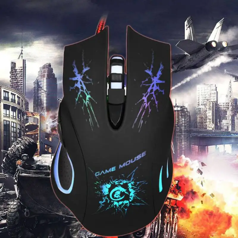  A888B Wired Gaming Mouse 6-keys 5500dpi Color Glowing Gaming Mouse Designed for Game for PuBG LOL D