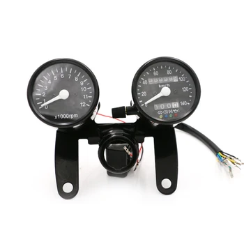 

Motorcycle Black LED Tachometer Speedometer Odometer Gauge Bracket Bobber Chopper Bobber Cafe Racer