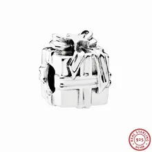 925 стерлингового серебра сверкающий Подарочный Шарм бусины, Украшенные Милая Лента DIY Fit PANDORA Подвески для женщин ювелирных изделий FL431