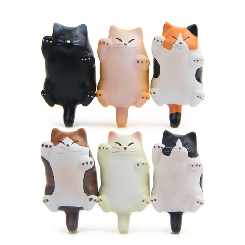 

6pcs/lot Japanese Anime DIY Healing Kawaii Cat PVC Action Figure Toy DIY Micro Garden Landscape Decoration Props Children Toys