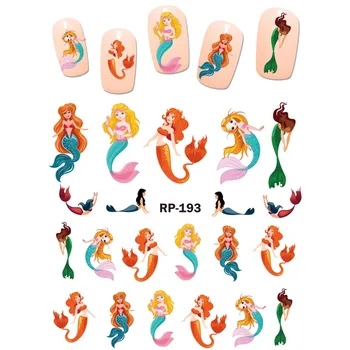 

UPRETTEGO NAIL ART BEAUTY NAIL STICKER WATER DECAL SLIDER CARTOON CUTE MARINE MERMAID BEAUTY FISH RP193-198