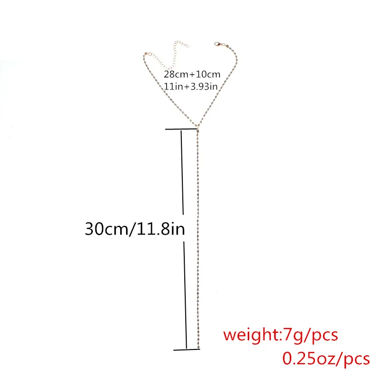 Летняя мода цвета: золотистый, серебристый украшение для тела из цепочек Для женщин простой Кристальное Чокер-ожерелье инкрустация стразами тела ювелирные изделия