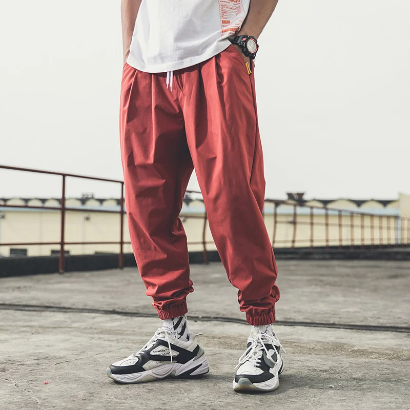 

Spring Autumn Fashion Men Joggers Pants Black Wine Red Sweatpants Male Korean Trousers Casual Loose Harem Track Pants