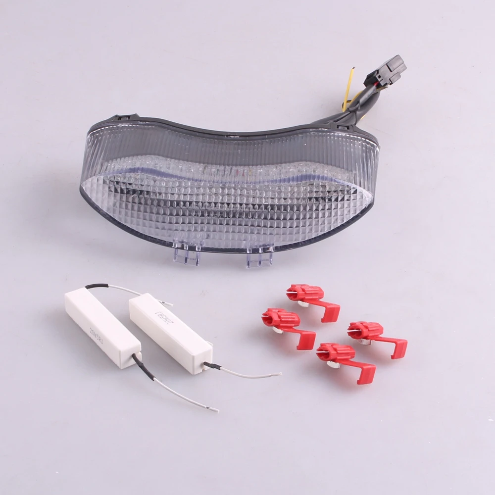 

E-Mark Motorcycle Integrated LED Rear Tail Brake Stop Light Turn Signal Lamp Taillight For Triumph DAYTONA 675 2005-2010 Clear