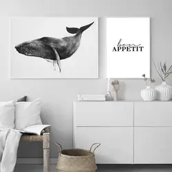 Модные Черный и белый дельфин картина холст картины постеры с животными и отпечатки стены искусстве для Декор в гостиную
