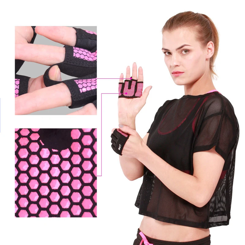 1Pair Protector Gym Anti-skid Men & Women Gym Gloves Breathable Body Building Exercise Training Sports Fitness Gloves Crossfit