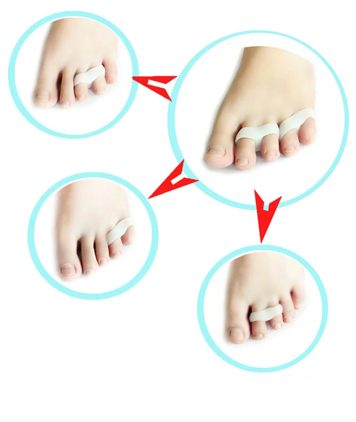 2Pcs Silicone Gel Toe Finger Separator Feet Care Braces Supports Tools Bunion Guard Foot Hallux