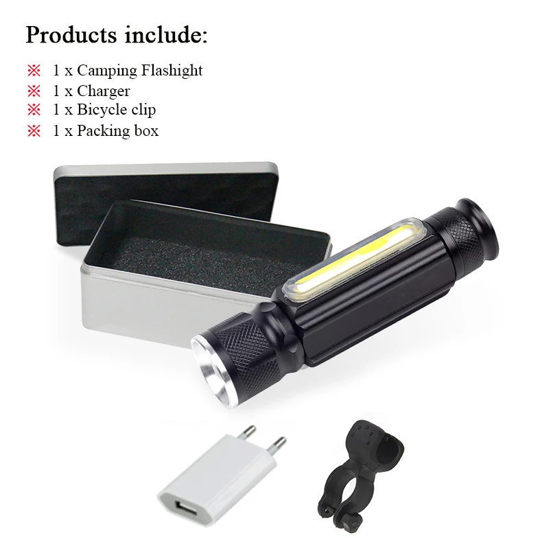 

Multifunctional USB led flashlight xml t6 cob Led torch lamp waterproof work light lanterna linterna torch with Magnet hand lamp