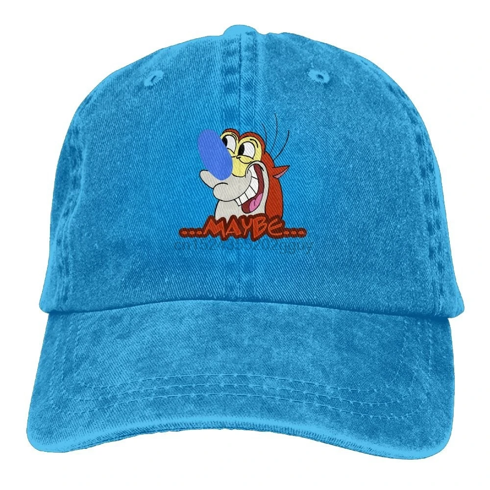 Ren and Stimpy Cap Adjustable Vintage Washed Denim Baseball Cap Dad Hat