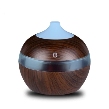 

300ml Mini USB Air Humidifier essential Oil Diffusers Wood Electric humidifier with LED night light mist maker for Home Bedroom