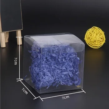 

500pcs 7*7*7cm Macaron PVC Transparent Plastic Box Candy Gift Boxes Small Clear Plastic Container for Food Storage wen6379