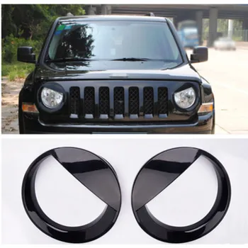 

BBQ@FUKA 2pcs ABS Front Head Light Lamp Cover Trim Frame Decoration for Jeep Patriot 2011-2016 Car Styling Car Stickers