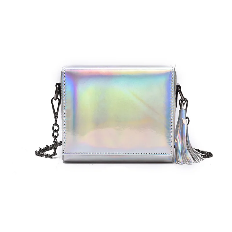 

torebka damska black bag holographic clutches women bags leather crossbody chain ladies hand bags handtasche woman shoulder bag