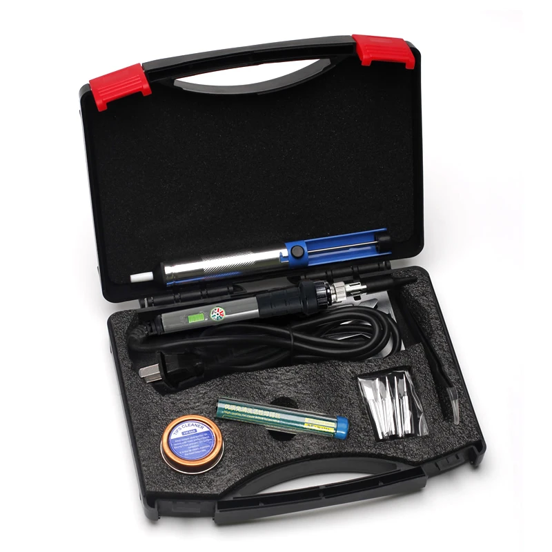 

YIHUA 947 EU US Plug 60W 220V 110V Adjustable Temperature Electric Soldering Iron Kit With Iron Tips Sucker Stand Tweezers Solde