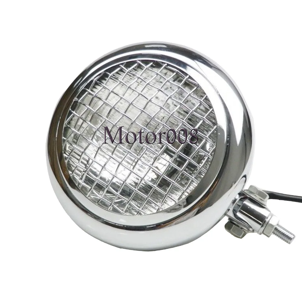 Buy Universal Chrome Mesh Grill H4 55W Retro Headlight Motor Headlamp Lighting