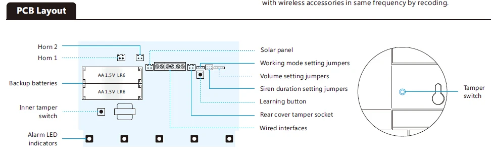 Solar siren PCB layout