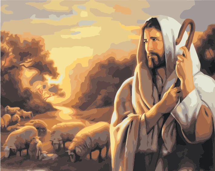 Frameless religious Diy Oil Painting By Numbers Kits Wall Art Picture