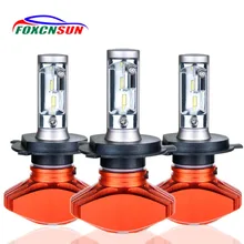 Foxcnsun H4 H7 Led H11 H1 9005 HB3 9006 HB4 9003 HB2 H3 H8 H9 Headlight Bulb Car Light 24V 12V Automobiles 6500K CSP 80W 8000LM