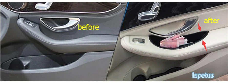 

For Mercedes-Benz C Class W205 2014 - 2017 Side Door Handle Container Storage Box Pallet Cover Trim