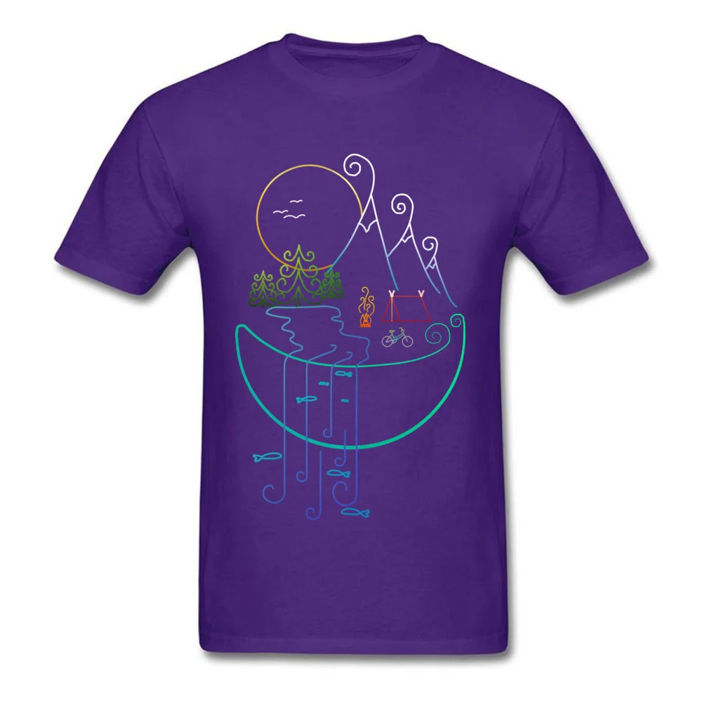 comfortableCool Short Sleeve Tops Tees Summer/Fall 2018 New Fashion Crewneck Pure Cotton Tops Tees Men T-Shirt Mountai tour  Mountai tour purple