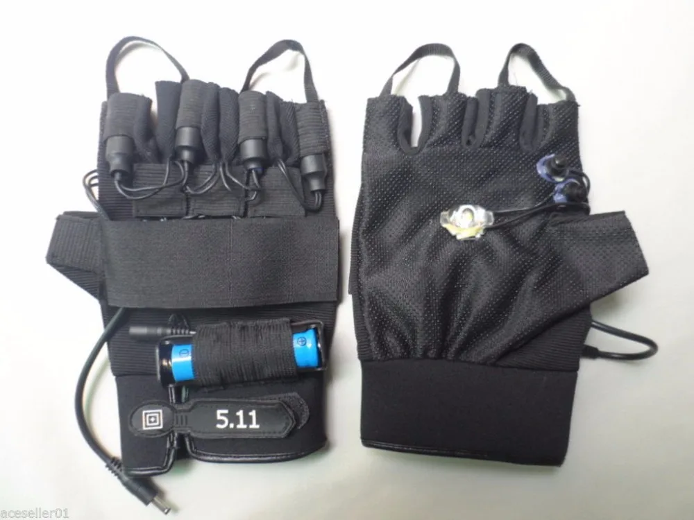 DIY GREEN laser gloves with 3 lasers and STROBE LED Palm Light Party Supplies led Gloves, Laser Gloves switch and DC line charge (3)