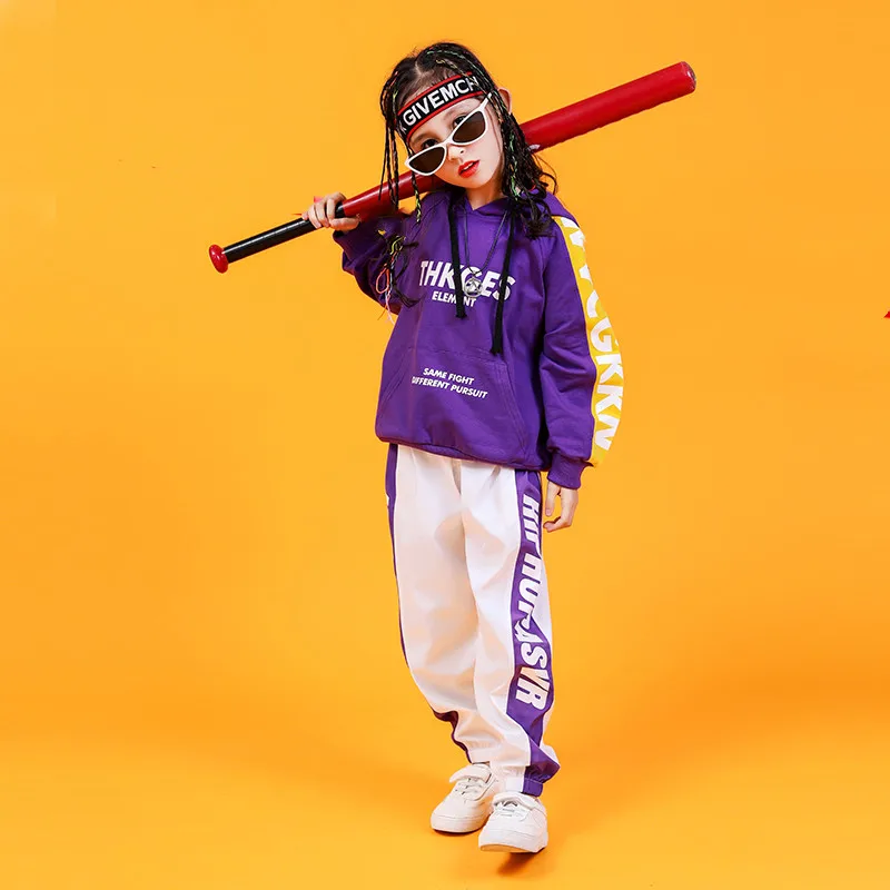 Kids Letter Hoodie Tops cotton children sport suits Dance Costumes for Girls Teenage Girl Hip Hop Clothing 10 12 14 16 18 Years (8)
