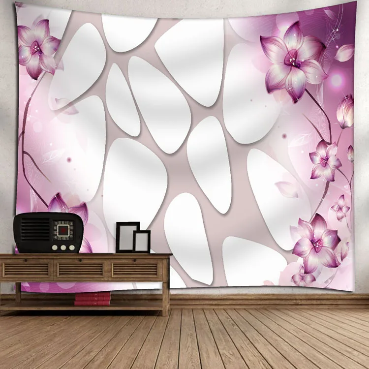 Tapestry 3D принт лес и горы гобелен с пейзажем настенные подвесные гобелены для домашнего декора Туманный лес настенное покрытие гобелен - Цвет: Tapestry