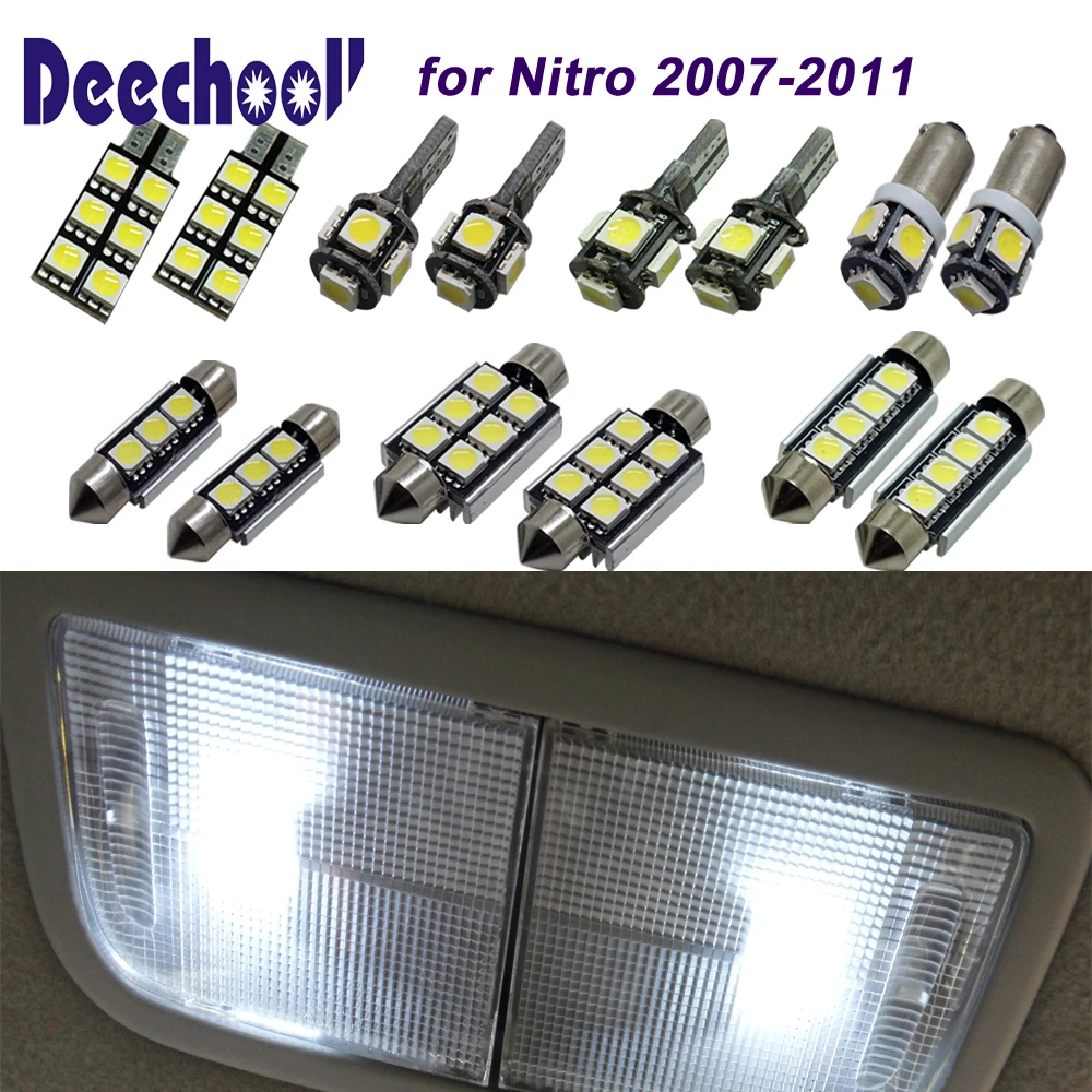 deechooll 8pcs Car LED Bulbs for Dodge Nitro,Cold White Interior Light