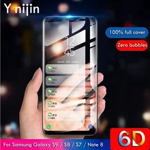 6D Full Curved screen protector For Samsung Galaxy S8 S9 Plus tempered glass S7 Edge Note 8 A6 A8 2018 screen protector film