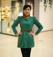 2016 The new national costume of Mongolia nationality clothing life ladies fashion Mongolia buckskin robe dress anniversary of the people s revolution mongolia gifts