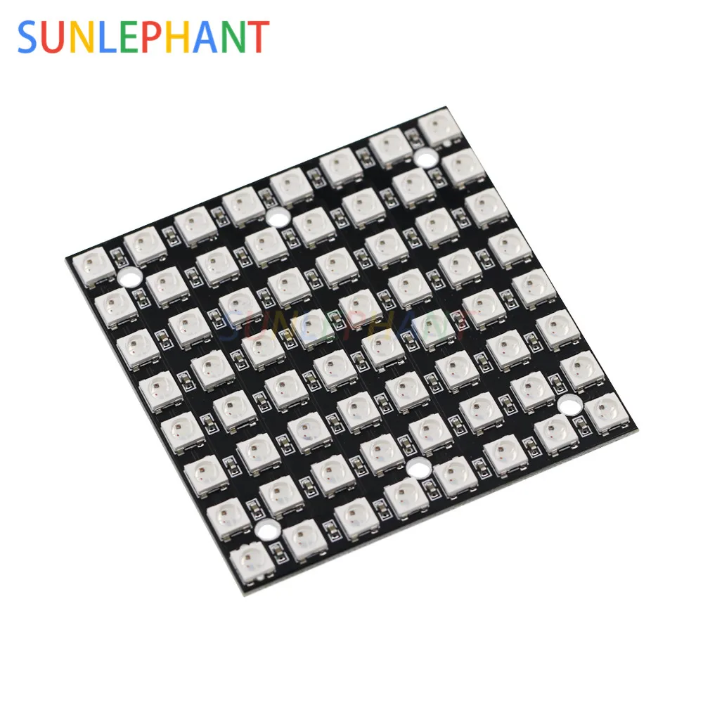 Светодиодная матрица WS2812 5050 RGB 8x8 64 1 шт. | Электронные компоненты и принадлежности