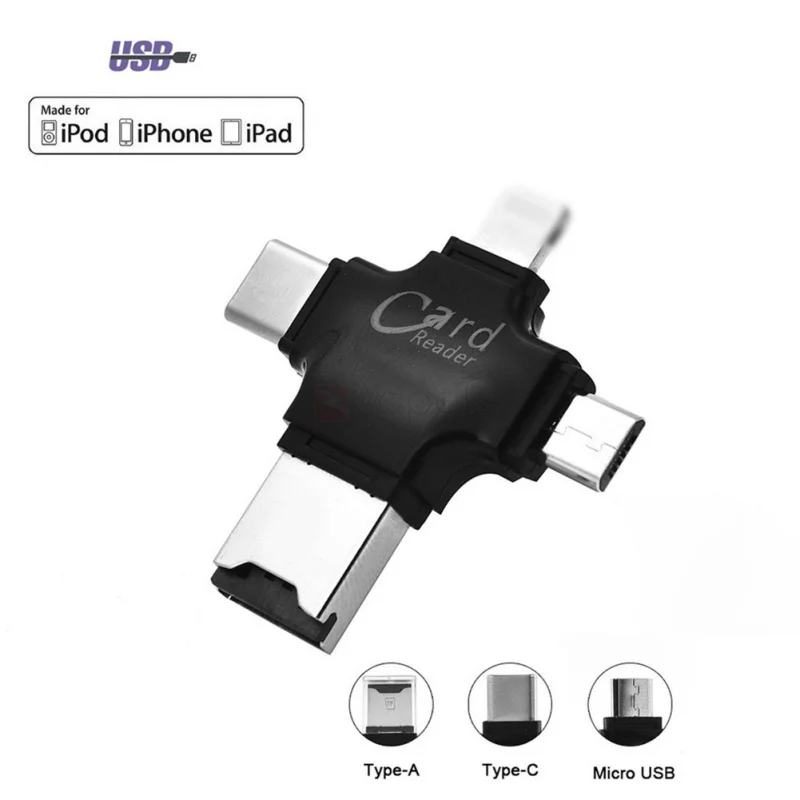 4 в 1 кардридер с OTG USB 3 Type C компьютер ноутбук смартфон компоненты Micro SD карты