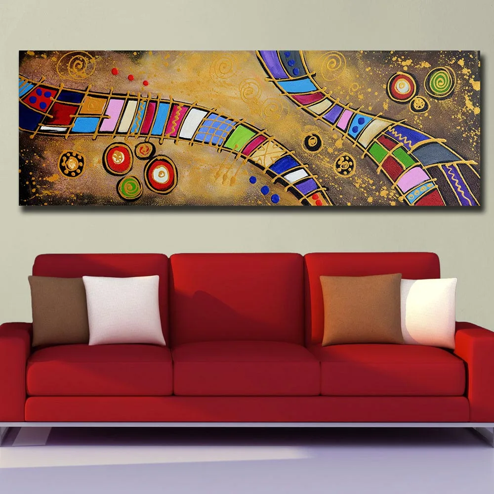 Colorful railroad painting 60X180 3