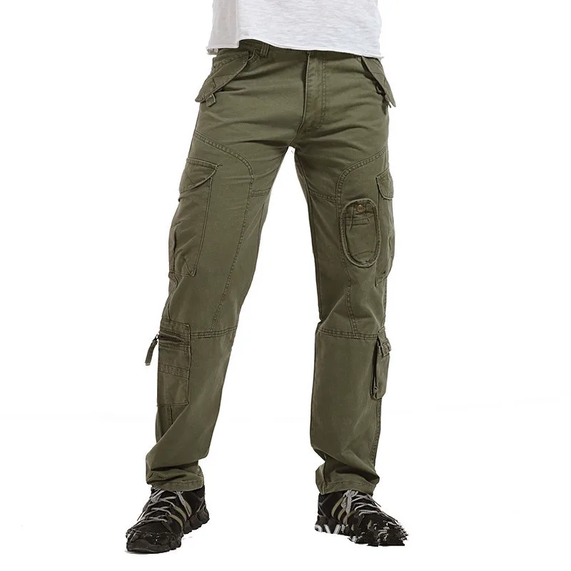 airborne jeans casual training cotton breathable multi pocket military army camouflage cargo pants trousers for men