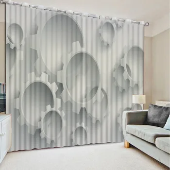 

3D Curtain Printing Blockout Polyester Photo Drapes Fabric For Room Bedroom Window simple curtains