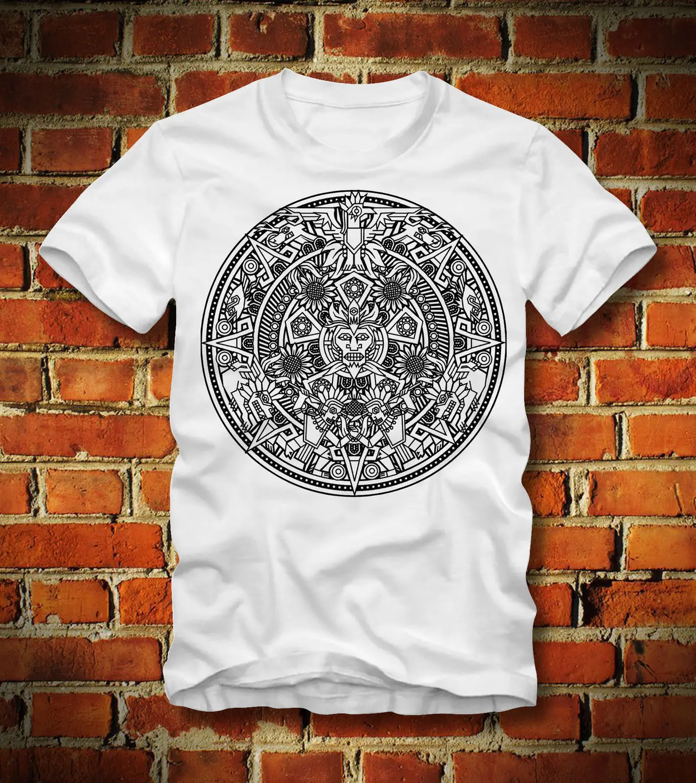 2019 новый летний футболка забавная AZTEKEN AZTEC MANDALA INKA MAYA INCA Мачу GOTT богов футболки на