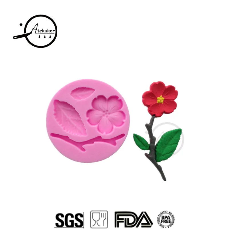 

Atekuker Silicon Mold Flowers 3D Fondant Cake Mold Decorating Tools Silicone Molds For Mastic Polymer Clay Tools