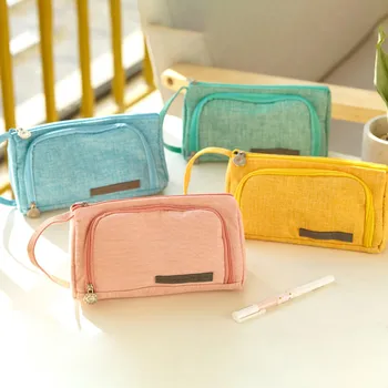 

Canvas Large Pencil Case Multifunctional Zipper School Students Pen Bag