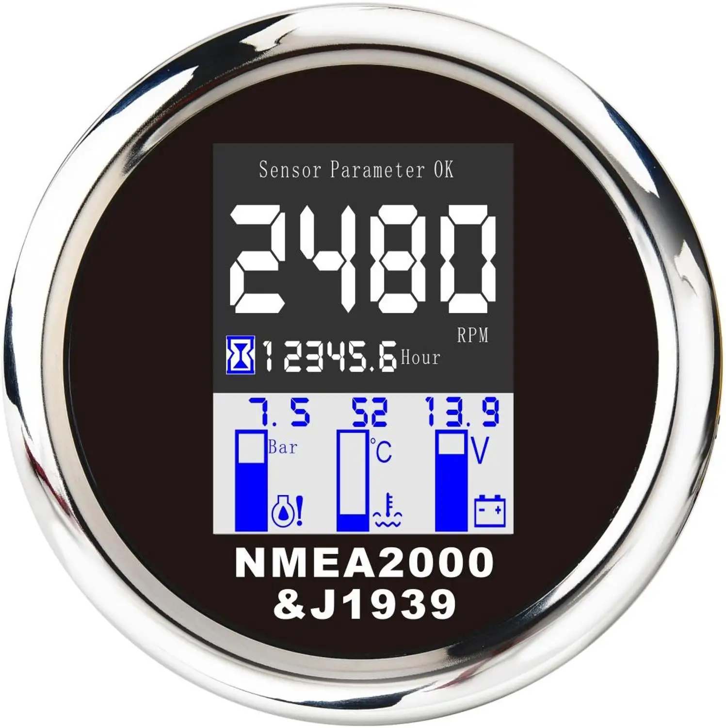 316 нержавеющая сталь NMEA 2000 Многофункциональный датчик IP67 85 мм для морской лодки яхты - Цвет: CX8061