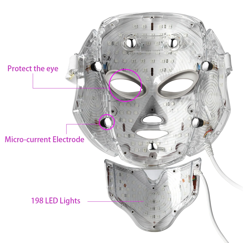 Konmison светодиодный маска для лица 7 цветов светильник Фотон затягивает поры кожи омоложение против акне и морщин терапия салон красоты
