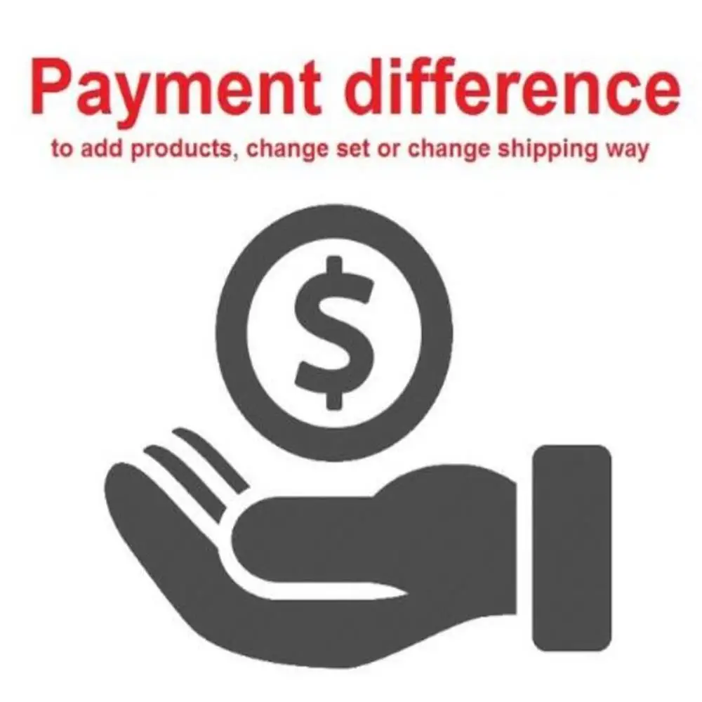 

Payment difference after contact seller for add products, change set or change shipping way