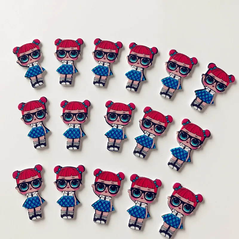 

10pcs/lot Cute girl cartoon flatback DIY hair bow accessories shower decoration Center Crafts