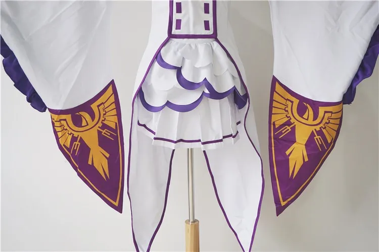 New ReZero kara Hajimeru Isekai Seikatsu Emilia Cosplay Costume Fancy Dress+Elf Ears Halloween Adult Costumes for Women (13)