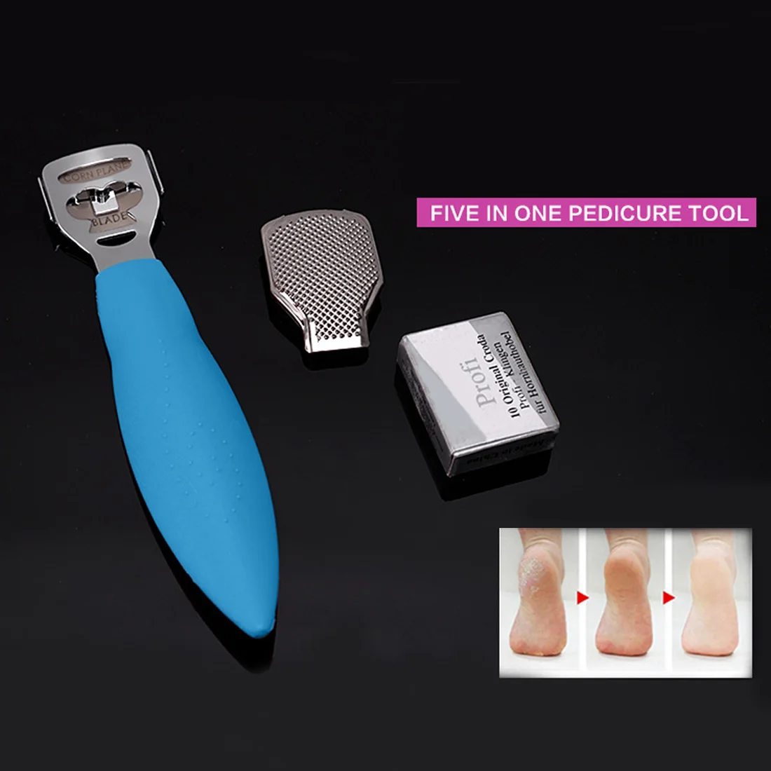 

Pro 1pc Nail Art Stainless Steel Cuticle Dead Skin Remove Grinding Feet Hand Foot File Care Set Pedicure Shaver Tool